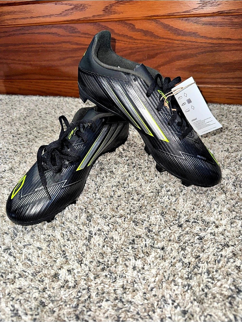 adidas F50 Club FG/MG Soccer Cleats Black & Green US 9.5